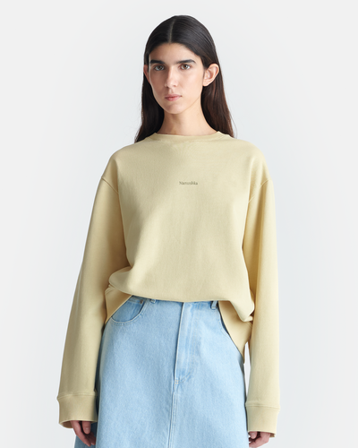 Remy - Printed Cotton-Fleece Sweatshirt - Creme/Black/Gingerbread Heart