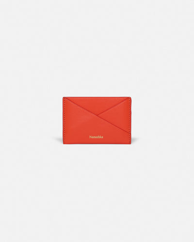 Origami - Leather Cardholder - Red/Moonbeam