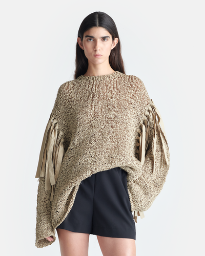 Damiris - Fringed Sweater - Pebble