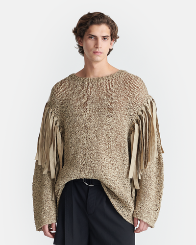 Damiris - Fringed Sweater - Pebble