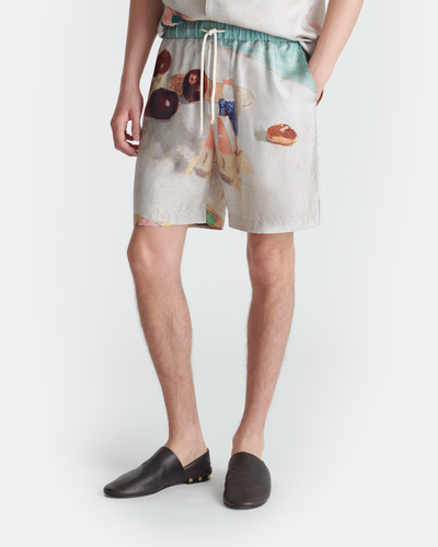 Doxxi - Printed Silk Twill Shorts - Gingerbread Heart