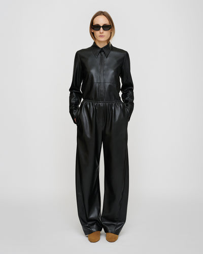 Naum - Okobor™ Alt-Leather Shirt - Black