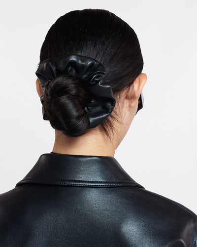 Lou - Okobor™ Alt-Leather Scrunchie - Black