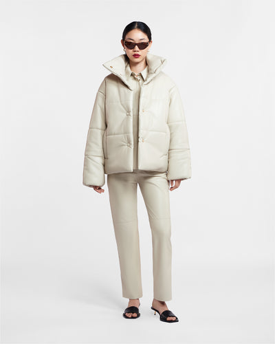 Hide - Okobor™ Alt-Leather Puffer Jacket - Creme