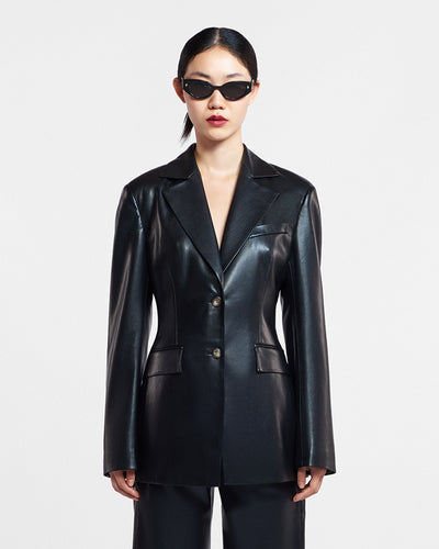 Hathi - Okobor™ Alt-Leather Blazer - Black