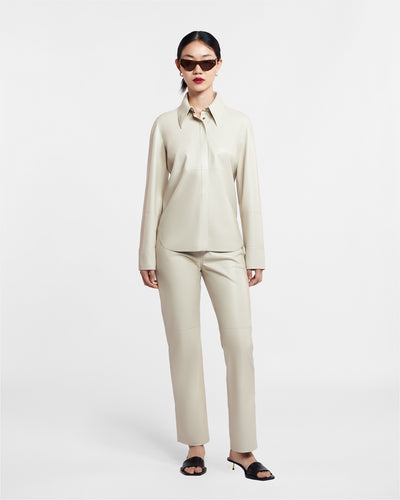 Vinni - Okobor™ Alt-Leather Pants - Creme