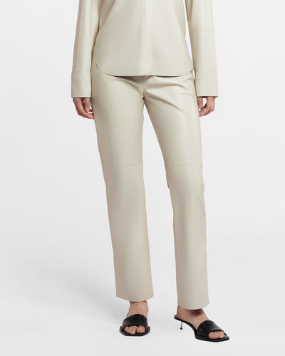 Vinni - Okobor™ Alt-Leather Pants - Creme