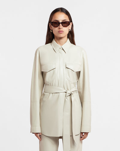 Artha - Okobor™ Alt-Leather Shirt - Creme