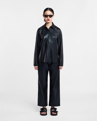 Naum - Okobor™ Alt-Leather Shirt - Black