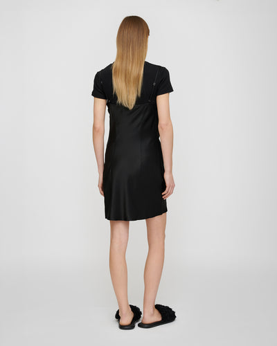 Seren - Slip Satin Mini Dress - Black