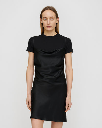 Seren - Slip Satin Mini Dress - Black