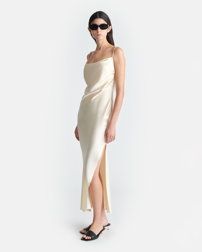 Macia - Slip Satin Dress - Creme