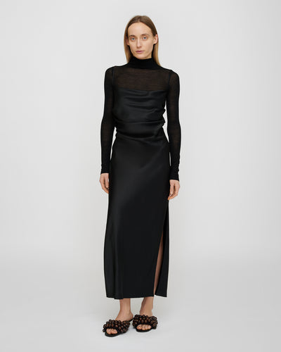 Macia - Slip Satin Dress - Black