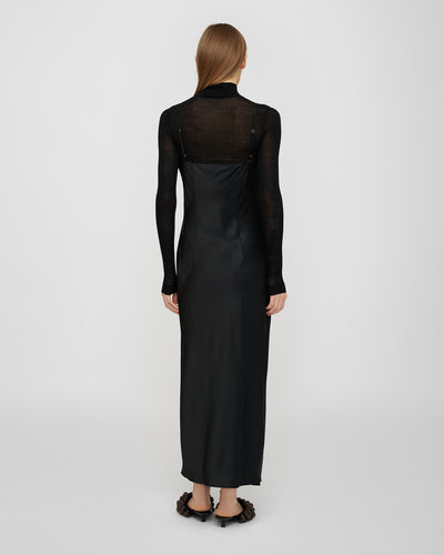 Macia - Slip Satin Dress - Black