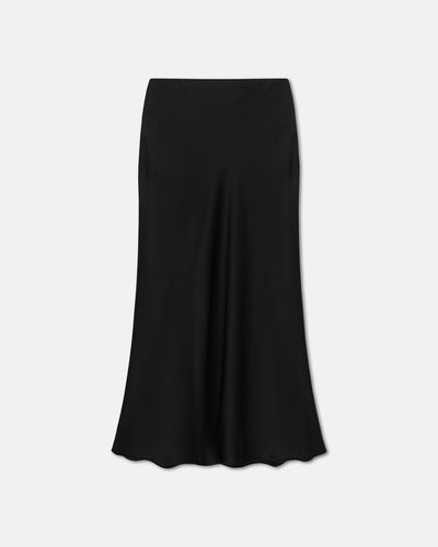 Razi - Slip Satin Midi Skirt - Black