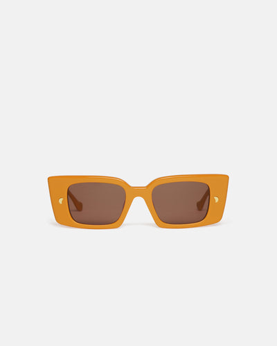 Carmel - Bio-Plastic Rectangle-Frame Sunglasses - Burnt Orange