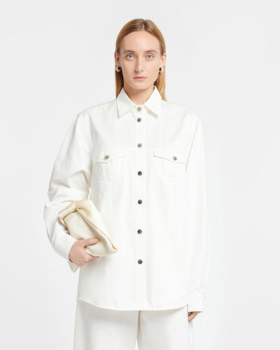 Corinna - Twill Shirt - White