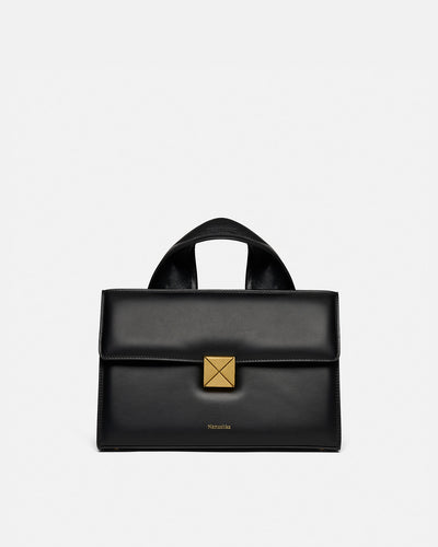 The SANDI Lock - Top Handle Bag - Black
