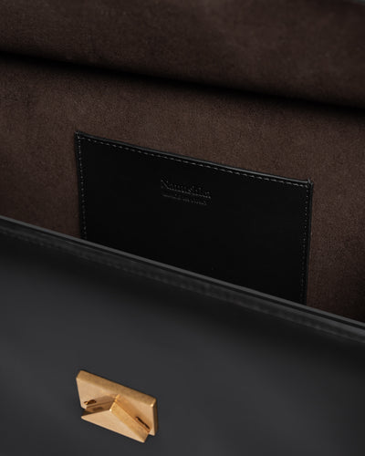 The SANDI Lock - Top Handle Bag - Black