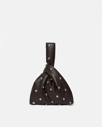 Jen Mini - Okobor/Studs Evening Bag - Coffee Grounds/Silver