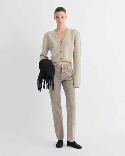 Raddix - Overwashed Merino Cardigan - Oatmeal