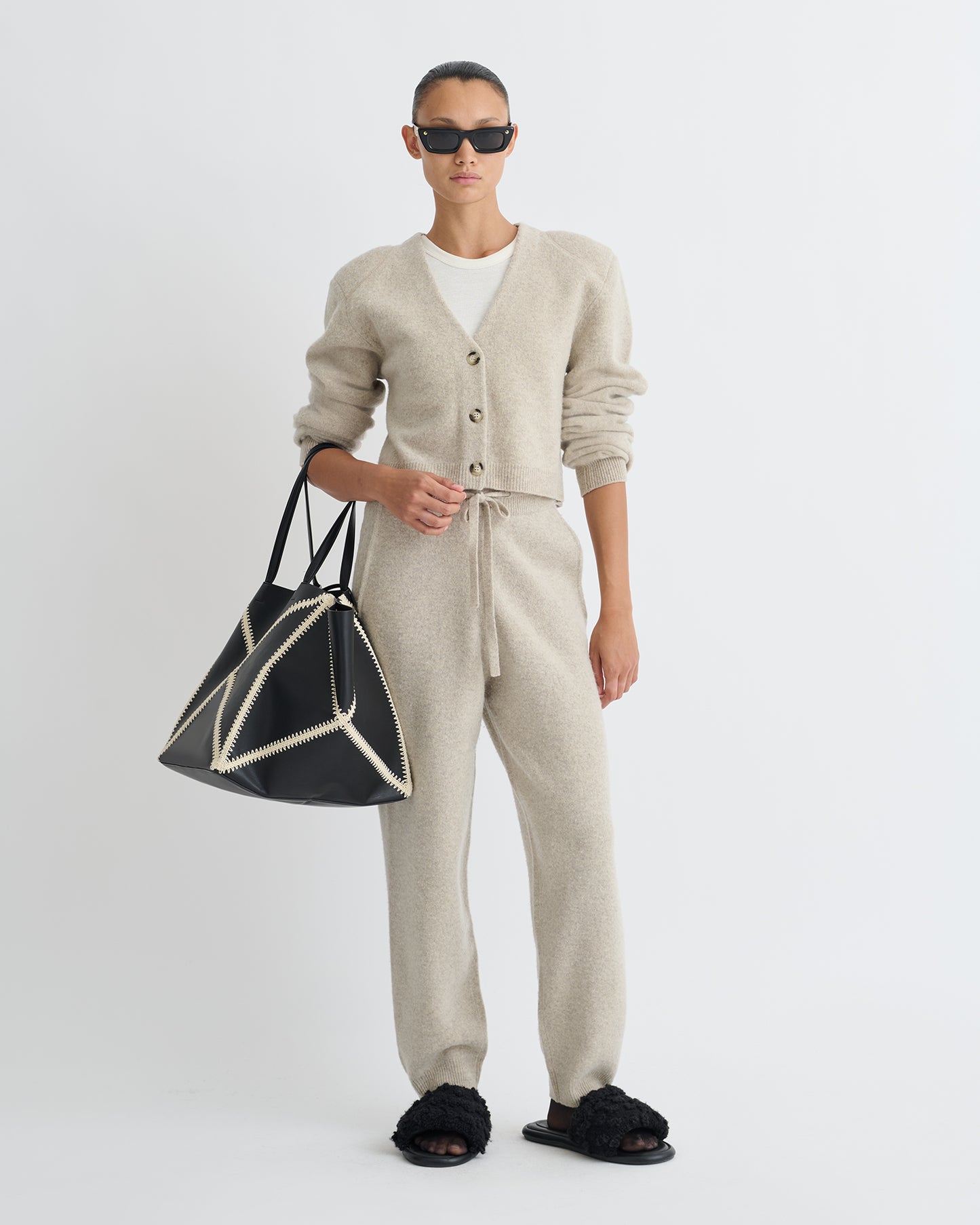 Raddix - Overwashed Merino Cardigan - Oatmeal