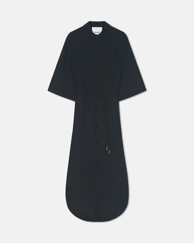 Damala - Tech Linen Shirt Dress - Black