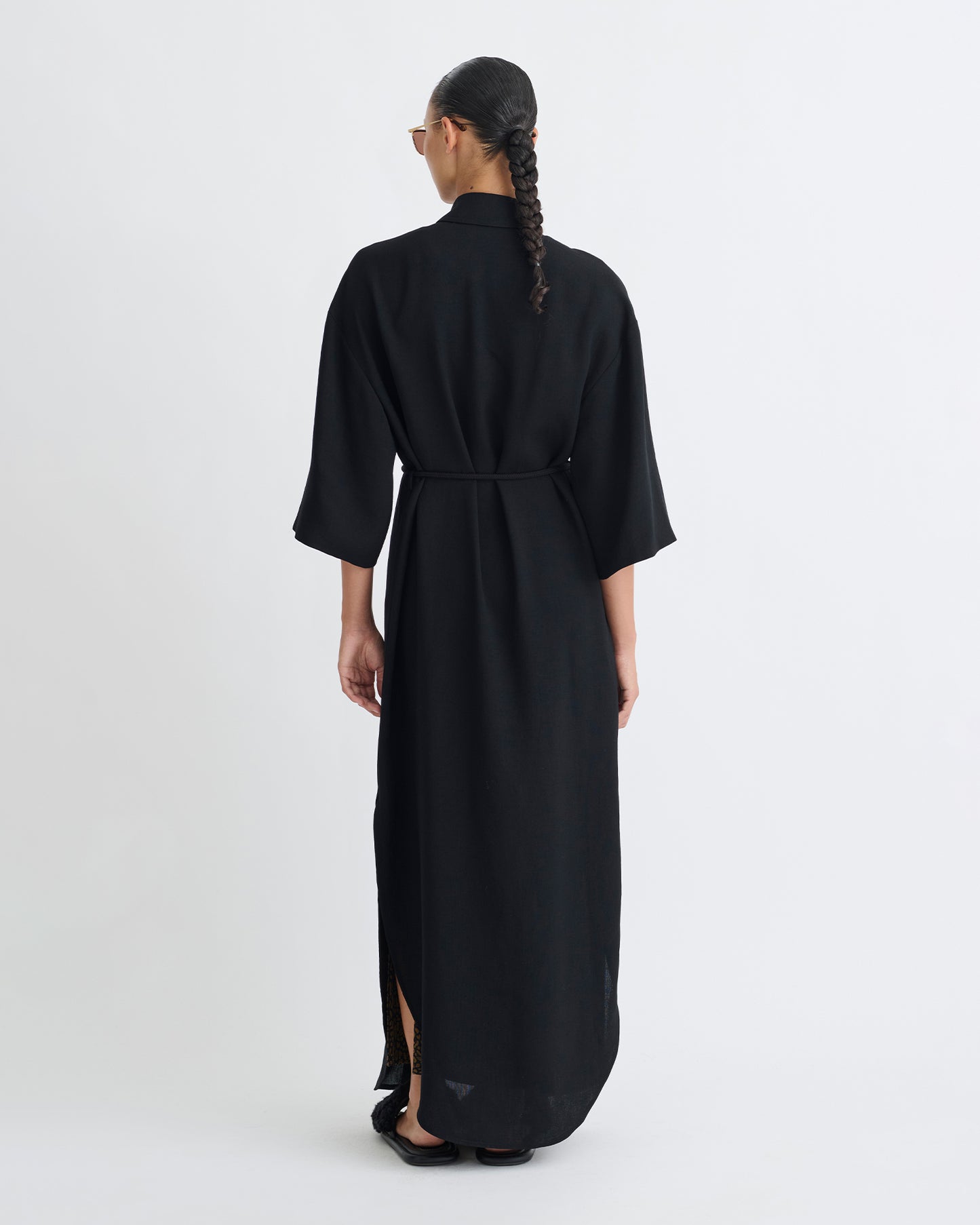 Damala - Tech Linen Shirt Dress - Black