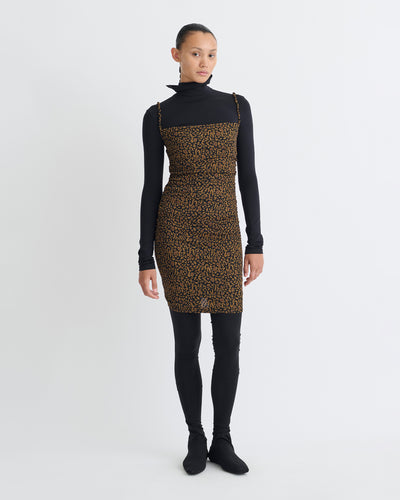 Adie - Printed Mesh-Jersey Dress - Brown Ocelot