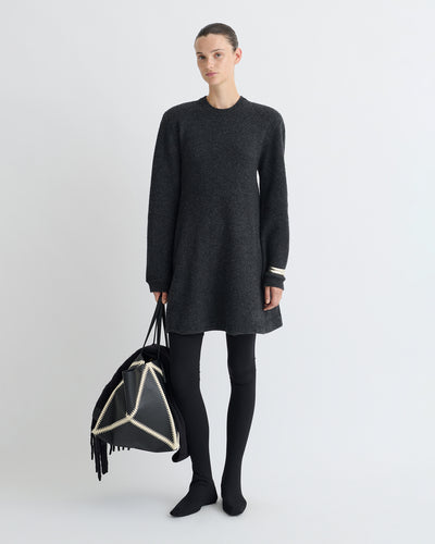 Yetta - Overwashed Merino Mini Dress - Charcoal