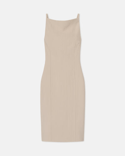 Vittoria - Seersucker Suiting Dress - Sand