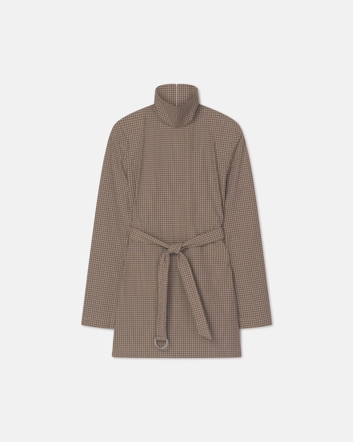 blue dress for baby girl Geradine - Checked Shirting Mini Dress - Brown/Creme
