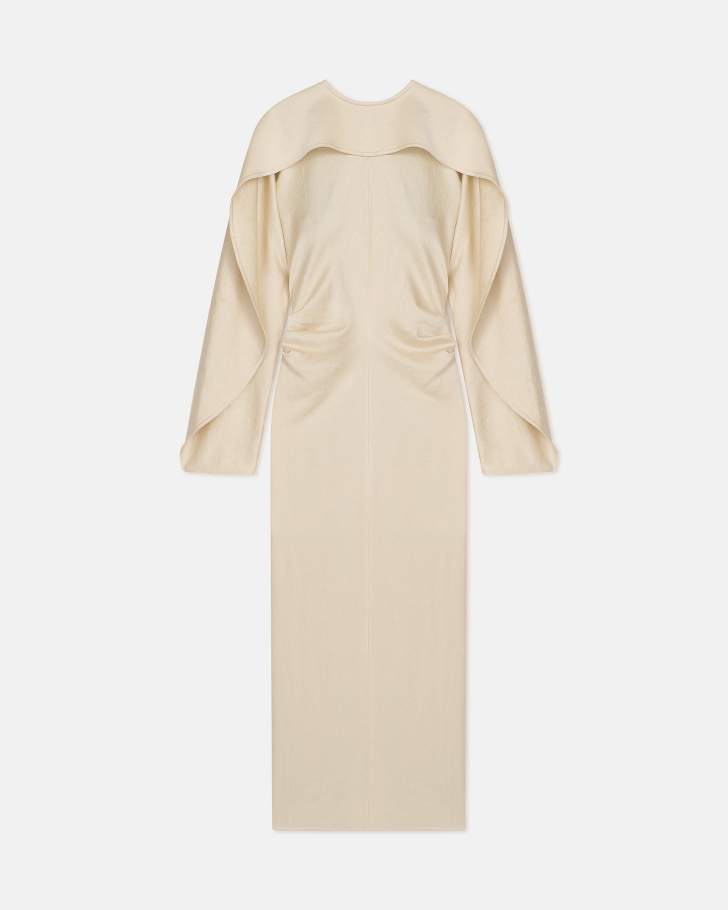 Jil - Crisp Satin Dress - Ecru