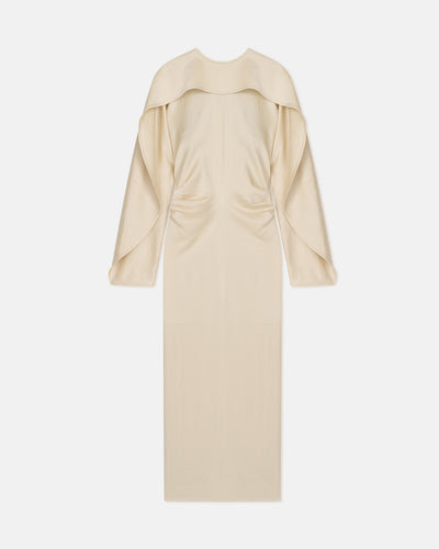 Jil - Crisp Satin Dress - Ecru