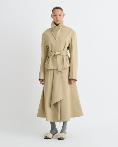 Henka - Bonded Trench/Faux Fur Jacket - Beige/Brown