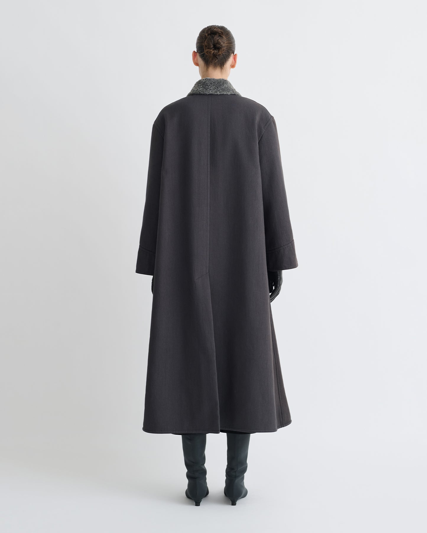 Iggy - Wax Cotton and Faux Shearling Coat - Graphite