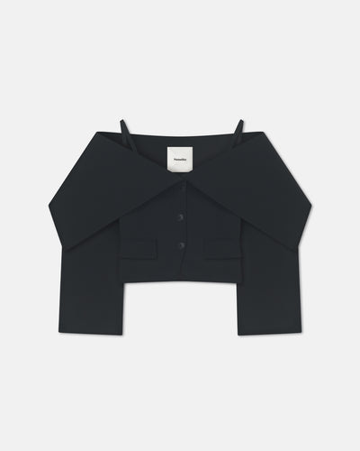 Amantha - Paper Jersey Blazer - Black