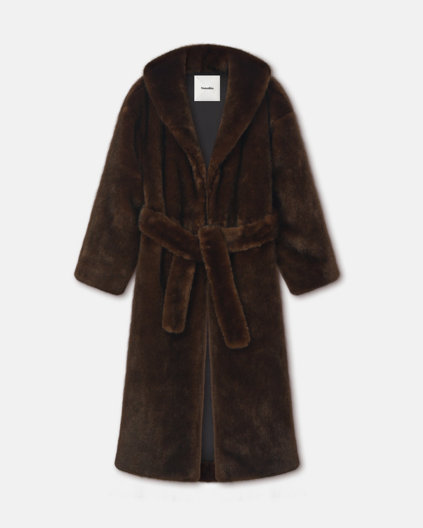 Cariana - Faux Fur Coat - Dark Brown