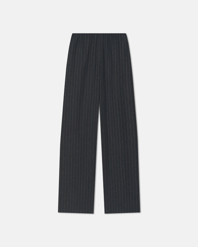 Arvenn - Pinstripe Wool Pants - Black/Grey