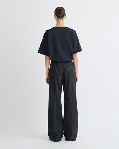 Arvenn - Pinstripe Wool Pants - Black/Grey