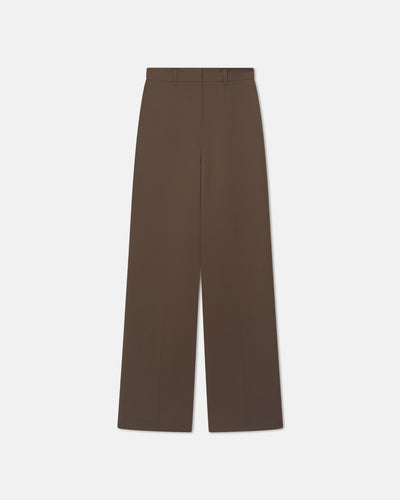 Franny - Structured Satin Pants - Wood
