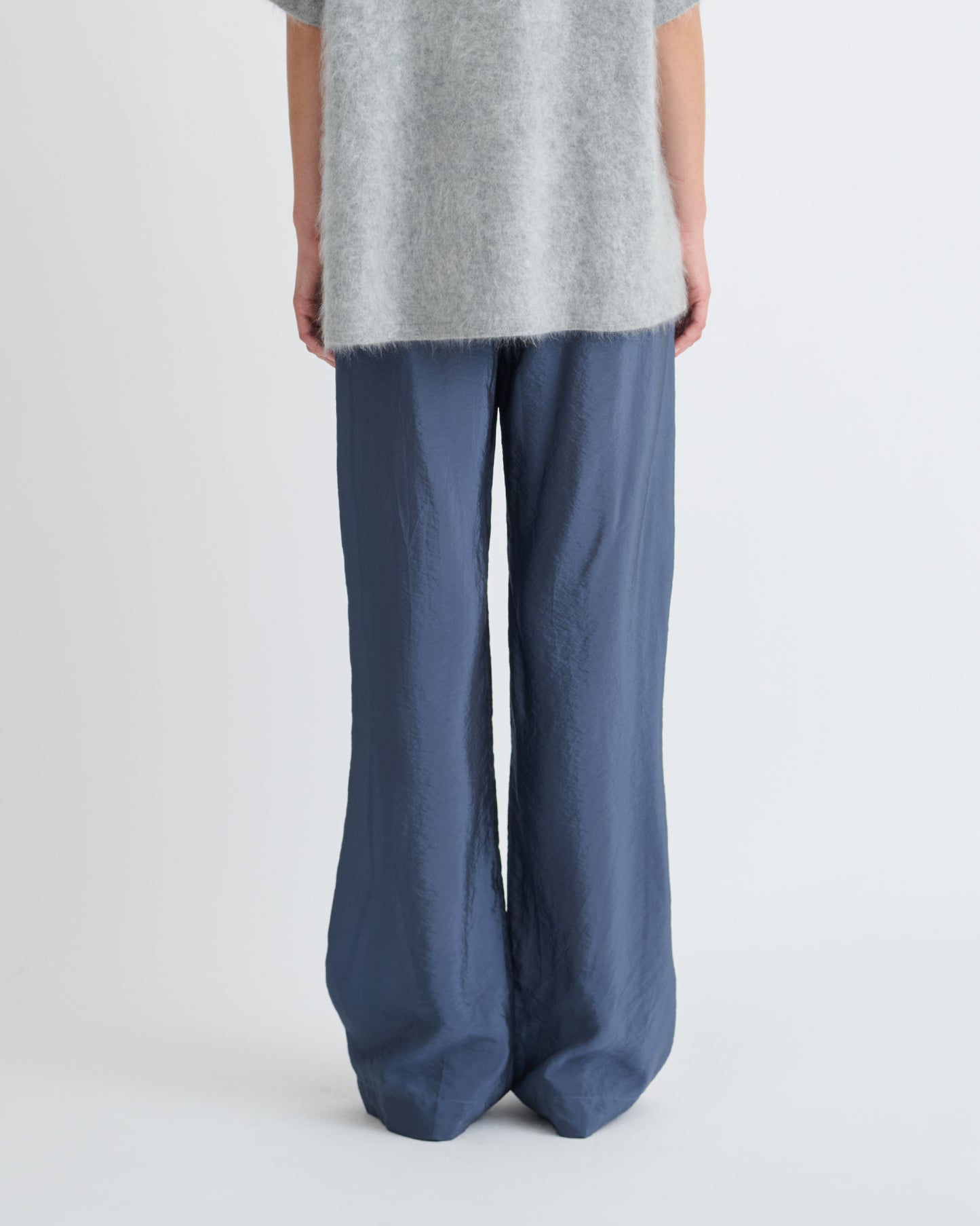 Arvenn - Crepe Organza Pants - Denim Blue