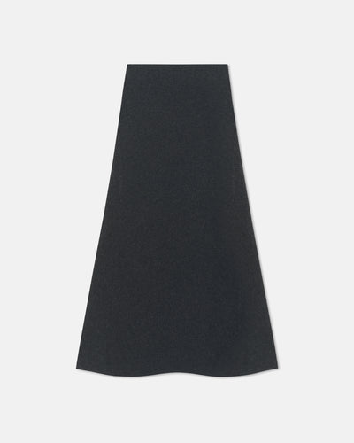 Priel - Overwashed Merino Mid-Length Skirt - Charcoal