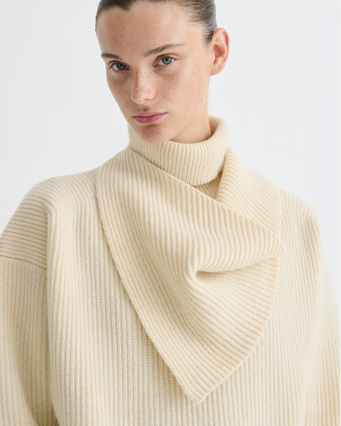 Blaer - Chunky Merino Sweater - Creme