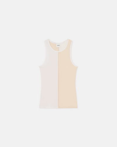 Macha - Color Blocked Tank Top - White/Eggshell