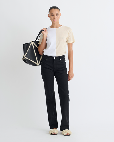 Hove - Color Blocked T-Shirt - White/Eggshell