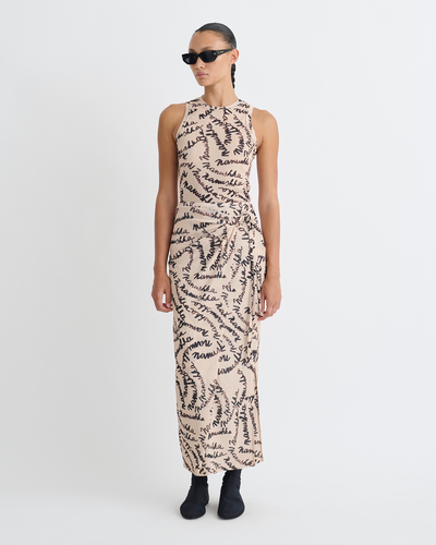 Anneke - Mesh-Jersey Tank Top - Creme Scribble Logo