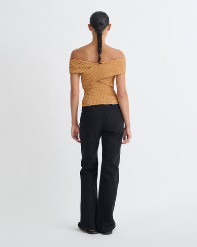 Roka - Off The Shoulder Wrap Top - Camel