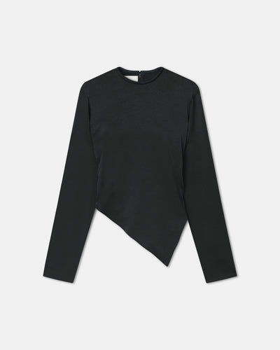 Endah - Crisp Satin Top - Black