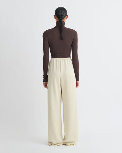 Nayeli - Mesh Jersey Long Sleeved Top - Dark Oak